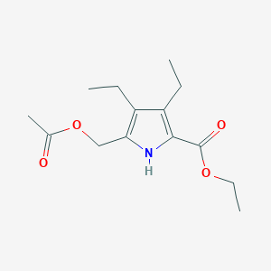 molecular formula C14H21NO4 B2732575 ethyl 5-(acetoxymethyl)-3,4-diethyl-1H-pyrrole-2-carboxylate CAS No. 10199-92-5