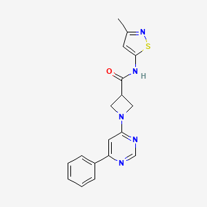 molecular formula C18H17N5OS B2732584 N-(3-methyl-1,2-thiazol-5-yl)-1-(6-phenylpyrimidin-4-yl)azetidine-3-carboxamide CAS No. 2034286-01-4