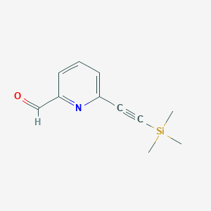 molecular formula C11H13NOSi B2732585 6-[2-(trimethylsilyl)ethynyl]pyridine-2-carbaldehyde CAS No. 183438-94-0