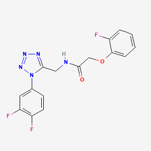 molecular formula C16H12F3N5O2 B2732590 N-((1-(3,4-difluorophenyl)-1H-tetrazol-5-yl)methyl)-2-(2-fluorophenoxy)acetamide CAS No. 941964-09-6