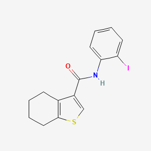 molecular formula C15H14INOS B2732593 N-(2-iodophenyl)-4,5,6,7-tetrahydro-1-benzothiophene-3-carboxamide CAS No. 882119-79-1