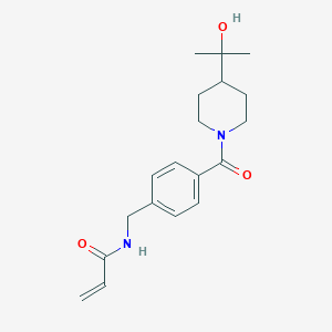 molecular formula C19H26N2O3 B2732597 N-({4-[4-(2-hydroxypropan-2-yl)piperidine-1-carbonyl]phenyl}methyl)prop-2-enamide CAS No. 2361722-61-2