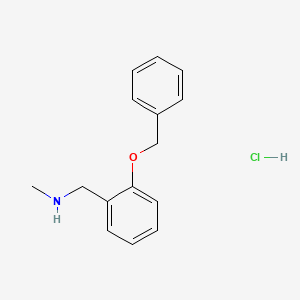molecular formula C15H18ClNO B2732598 {[2-(Benzyloxy)phenyl]methyl}(methyl)amine hydrochloride CAS No. 1048674-37-8