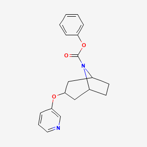 molecular formula C19H20N2O3 B2732604 phenyl 3-(pyridin-3-yloxy)-8-azabicyclo[3.2.1]octane-8-carboxylate CAS No. 2109175-65-5