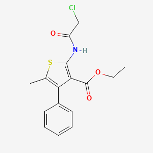 molecular formula C16H16ClNO3S B2732605 Ethyl 2-(2-chloroacetamido)-5-methyl-4-phenylthiophene-3-carboxylate CAS No. 565179-42-2