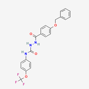 molecular formula C22H18F3N3O4 B2732606 1-[(4-Phenylmethoxybenzoyl)amino]-3-[4-(trifluoromethoxy)phenyl]urea CAS No. 946387-30-0