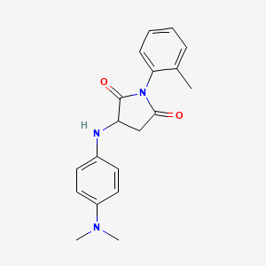 molecular formula C19H21N3O2 B2732611 3-((4-(Dimethylamino)phenyl)amino)-1-(o-tolyl)pyrrolidine-2,5-dione CAS No. 1009289-72-8