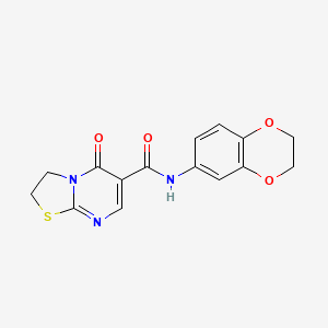molecular formula C15H13N3O4S B2732648 N-(2,3-dihydro-1,4-benzodioxin-6-yl)-5-oxo-2H,3H,5H-[1,3]thiazolo[3,2-a]pyrimidine-6-carboxamide CAS No. 532965-63-2