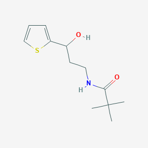 molecular formula C12H19NO2S B2732654 N-(3-hydroxy-3-(thiophen-2-yl)propyl)pivalamide CAS No. 1421498-85-2