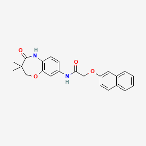 molecular formula C23H22N2O4 B2732728 N-(3,3-dimethyl-4-oxo-2,3,4,5-tetrahydro-1,5-benzoxazepin-8-yl)-2-(naphthalen-2-yloxy)acetamide CAS No. 921810-51-7