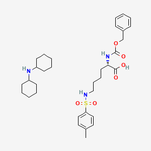 molecular formula C33H49N3O6S B2732731 N-cyclohexylcyclohexanamine;(2S)-6-[(4-methylphenyl)sulfonylamino]-2-(phenylmethoxycarbonylamino)hexanoic acid CAS No. 119853-37-1; 2362-45-0