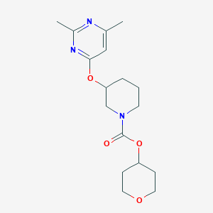 molecular formula C17H25N3O4 B2732774 oxan-4-yl 3-[(2,6-dimethylpyrimidin-4-yl)oxy]piperidine-1-carboxylate CAS No. 2034618-22-7
