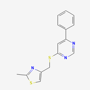 2-Methyl-4-(((6-phenylpyrimidin-4-yl)thio)methyl)thiazole