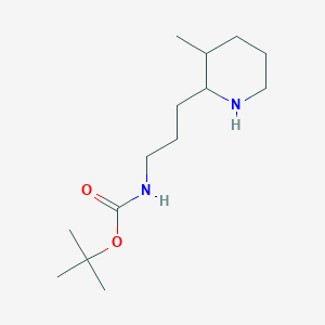 molecular formula C14H28N2O2 B2732814 tert-butyl N-[3-(3-methylpiperidin-2-yl)propyl]carbamate, Mixture of diastereomers CAS No. 2007836-99-7
