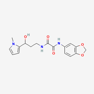 molecular formula C17H19N3O5 B2732854 N'-(2H-1,3-benzodioxol-5-yl)-N-[3-hydroxy-3-(1-methyl-1H-pyrrol-2-yl)propyl]ethanediamide CAS No. 1795305-44-0