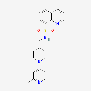 molecular formula C21H24N4O2S B2732900 N-{[1-(2-methylpyridin-4-yl)piperidin-4-yl]methyl}quinoline-8-sulfonamide CAS No. 2034259-81-7