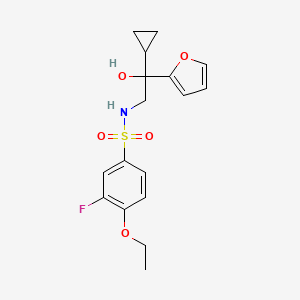 molecular formula C17H20FNO5S B2732905 N-(2-cyclopropyl-2-(furan-2-yl)-2-hydroxyethyl)-4-ethoxy-3-fluorobenzenesulfonamide CAS No. 1396746-10-3