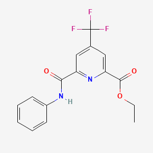 molecular formula C16H13F3N2O3 B2732914 ethyl 6-(phenylcarbamoyl)-4-(trifluoromethyl)pyridine-2-carboxylate CAS No. 1210182-96-9