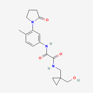 molecular formula C18H23N3O4 B2732962 N-{[1-(hydroxymethyl)cyclopropyl]methyl}-N'-[4-methyl-3-(2-oxopyrrolidin-1-yl)phenyl]ethanediamide CAS No. 1251565-31-7