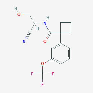 molecular formula C15H15F3N2O3 B2733006 N-(1-cyano-2-hydroxyethyl)-1-[3-(trifluoromethoxy)phenyl]cyclobutane-1-carboxamide CAS No. 2094271-76-6