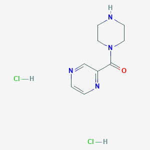 molecular formula C9H14Cl2N4O B2733007 Piperazin-1-yl(pyrazin-2-yl)methanone;dihydrochloride CAS No. 2551119-37-8