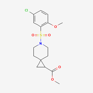molecular formula C16H20ClNO5S B2733022 Methyl 6-((5-chloro-2-methoxyphenyl)sulfonyl)-6-azaspiro[2.5]octane-1-carboxylate CAS No. 2034552-42-4