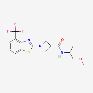 molecular formula C16H18F3N3O2S B2733027 N-(1-methoxypropan-2-yl)-1-[4-(trifluoromethyl)-1,3-benzothiazol-2-yl]azetidine-3-carboxamide CAS No. 1396803-17-0