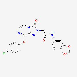 molecular formula C20H14ClN5O5 B2733056 N-(2H-1,3-benzodioxol-5-yl)-2-[8-(4-chlorophenoxy)-3-oxo-2H,3H-[1,2,4]triazolo[4,3-a]pyrazin-2-yl]acetamide CAS No. 1251591-87-3