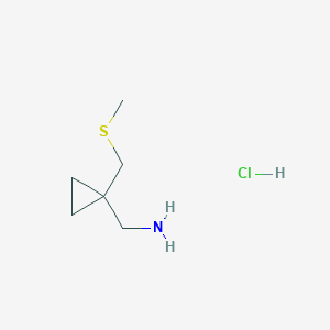 molecular formula C6H14ClNS B2733087 [1-(Methylsulfanylmethyl)cyclopropyl]methanamine;hydrochloride CAS No. 2418728-82-0