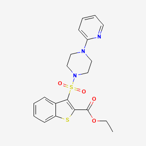 molecular formula C20H21N3O4S2 B2733092 Ethyl 3-((4-(pyridin-2-yl)piperazin-1-yl)sulfonyl)benzo[b]thiophene-2-carboxylate CAS No. 932464-69-2