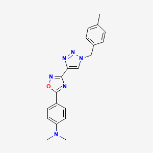 molecular formula C20H20N6O B2733094 N,N-dimethyl-4-(3-{1-[(4-methylphenyl)methyl]-1H-1,2,3-triazol-4-yl}-1,2,4-oxadiazol-5-yl)aniline CAS No. 1251710-72-1
