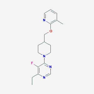 4-Ethyl-5-fluoro-6-[4-[(3-methylpyridin-2-yl)oxymethyl]piperidin-1-yl]pyrimidine