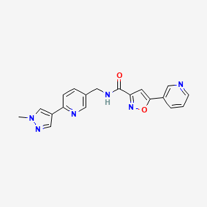 molecular formula C19H16N6O2 B2733130 N-((6-(1-methyl-1H-pyrazol-4-yl)pyridin-3-yl)methyl)-5-(pyridin-3-yl)isoxazole-3-carboxamide CAS No. 2034462-03-6