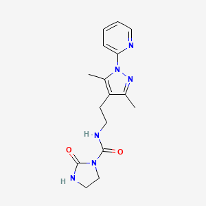 N-(2-(3,5-dimethyl-1-(pyridin-2-yl)-1H-pyrazol-4-yl)ethyl)-2-oxoimidazolidine-1-carboxamide