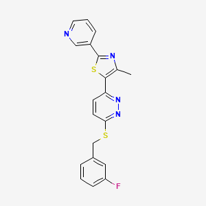 5-(6-((3-Fluorobenzyl)thio)pyridazin-3-yl)-4-methyl-2-(pyridin-3-yl)thiazole