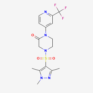 1-[2-(Trifluoromethyl)pyridin-4-yl]-4-(1,3,5-trimethylpyrazol-4-yl)sulfonylpiperazin-2-one