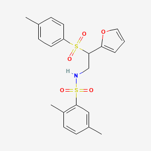 molecular formula C21H23NO5S2 B2733147 N-[2-(furan-2-yl)-2-(4-methylbenzenesulfonyl)ethyl]-2,5-dimethylbenzene-1-sulfonamide CAS No. 877816-72-3
