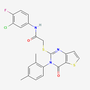 N-(3-chloro-4-fluorophenyl)-2-{[3-(2,4-dimethylphenyl)-4-oxo-3,4-dihydrothieno[3,2-d]pyrimidin-2-yl]sulfanyl}acetamide