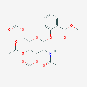 molecular formula C22H27NO11 B2733163 Methyl 2-{[4,5-bis(acetyloxy)-6-[(acetyloxy)methyl]-3-acetamidooxan-2-yl]oxy}benzoate CAS No. 1094684-62-4