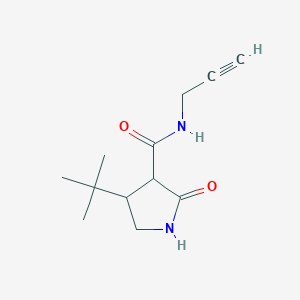 molecular formula C12H18N2O2 B2733180 4-tert-butyl-2-oxo-N-(prop-2-yn-1-yl)pyrrolidine-3-carboxamide CAS No. 2097895-96-8