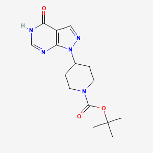 molecular formula C15H21N5O3 B2733181 tert-butyl 4-{4-oxo-1H,4H,5H-pyrazolo[3,4-d]pyrimidin-1-yl}piperidine-1-carboxylate CAS No. 2095410-97-0