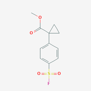 molecular formula C11H11FO4S B2733184 Methyl 1-(4-fluorosulfonylphenyl)cyclopropane-1-carboxylate CAS No. 2137844-00-7