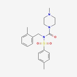 molecular formula C21H27N3O3S B2733192 4-methyl-N-(2-methylbenzyl)-N-tosylpiperazine-1-carboxamide CAS No. 887196-82-9