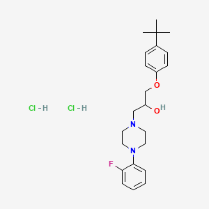molecular formula C23H33Cl2FN2O2 B2733201 1-(4-Tert-butylphenoxy)-3-[4-(2-fluorophenyl)piperazin-1-yl]propan-2-ol dihydrochloride CAS No. 1052405-14-7