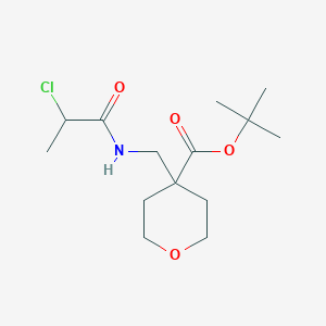 molecular formula C14H24ClNO4 B2733215 Tert-butyl 4-[(2-chloropropanoylamino)methyl]oxane-4-carboxylate CAS No. 2411257-66-2