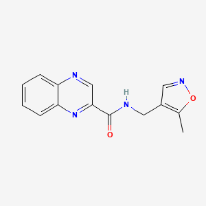 molecular formula C14H12N4O2 B2733216 N-[(5-methyl-1,2-oxazol-4-yl)methyl]quinoxaline-2-carboxamide CAS No. 2034262-23-0