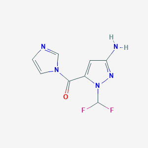 molecular formula C8H7F2N5O B2733220 [5-Amino-2-(difluoromethyl)pyrazol-3-yl]-imidazol-1-ylmethanone CAS No. 2226034-19-9
