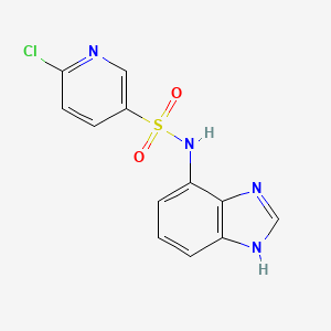 molecular formula C12H9ClN4O2S B2733245 N-(1H-Benzimidazol-4-yl)-6-chloropyridine-3-sulfonamide CAS No. 1436222-97-7