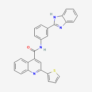 molecular formula C27H18N4OS B2733251 N-[3-(1H-1,3-BENZODIAZOL-2-YL)PHENYL]-2-(THIOPHEN-2-YL)QUINOLINE-4-CARBOXAMIDE CAS No. 477534-47-7