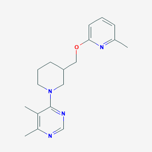 B2733255 4,5-Dimethyl-6-[3-[(6-methylpyridin-2-yl)oxymethyl]piperidin-1-yl]pyrimidine CAS No. 2379975-39-8